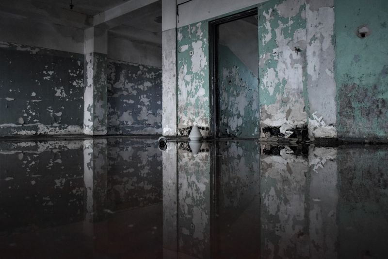 Flooded abandoned room