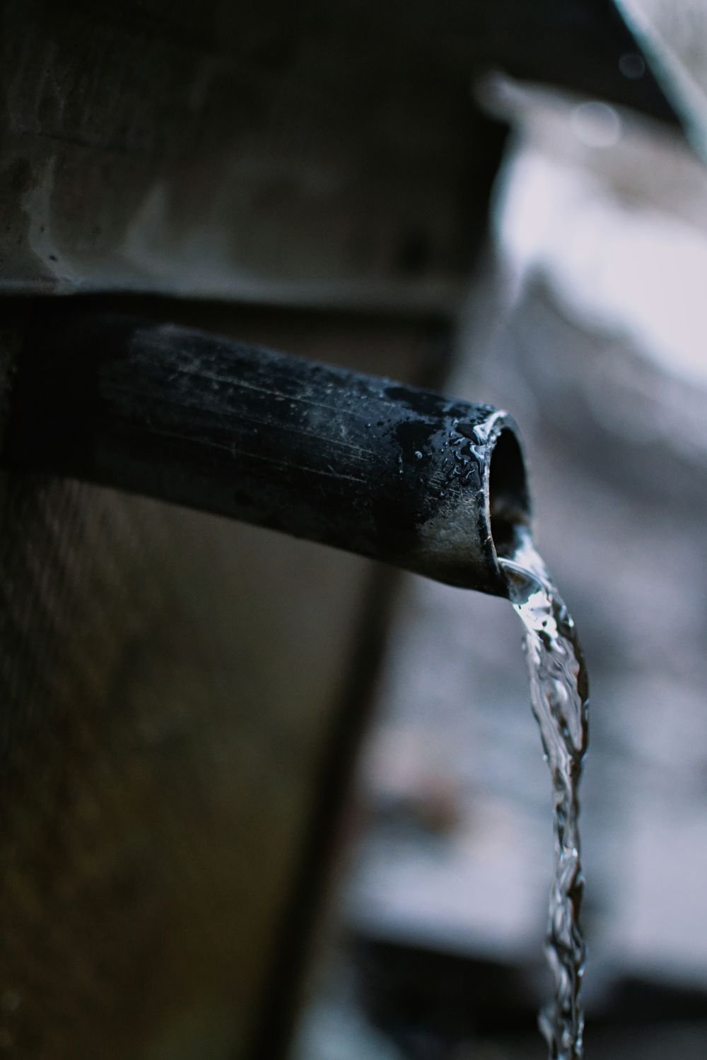 Water flowing from a pipe